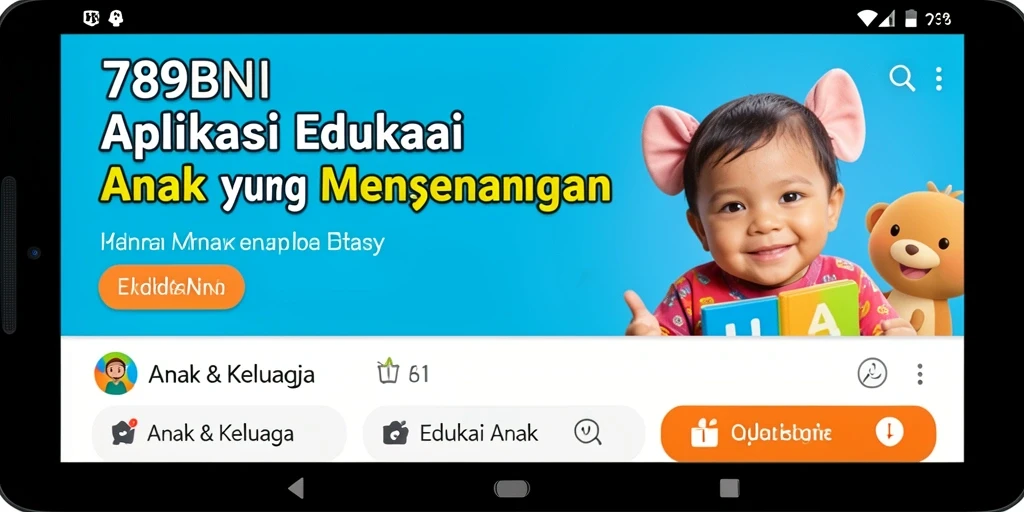 Tampilan aplikasi 789BNI yang interaktif dan ramah anak.