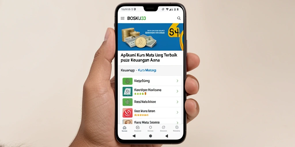 Antarmuka BOSKU33 menampilkan kurs mata uang secara jelas dan informatif.