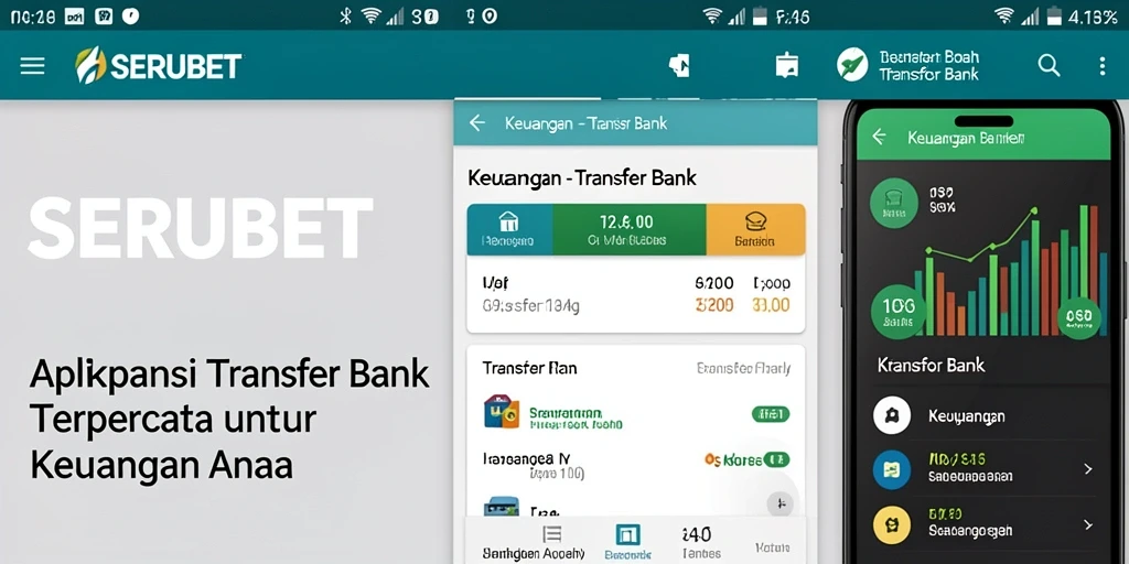 Tampilan antarmuka aplikasi SERUBET untuk Transfer Bank yang modern dan intuitif.
