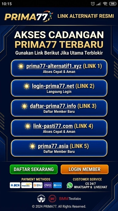 Link Alternatif Prima77 untuk Pengguna Android